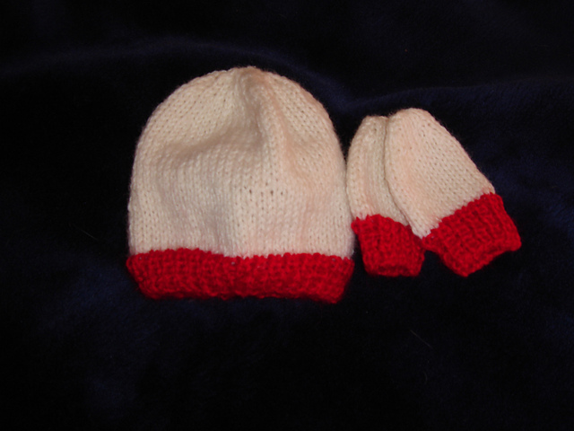 Easy New Born Hat And Mittens