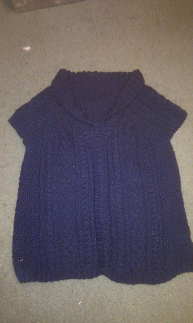 Cabled Waistcoat with Shawl Collar