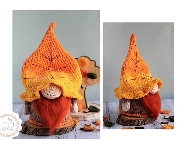 Ravelry Autumn Fall Leaf gnome pattern by Nazeli Tadevosyan
