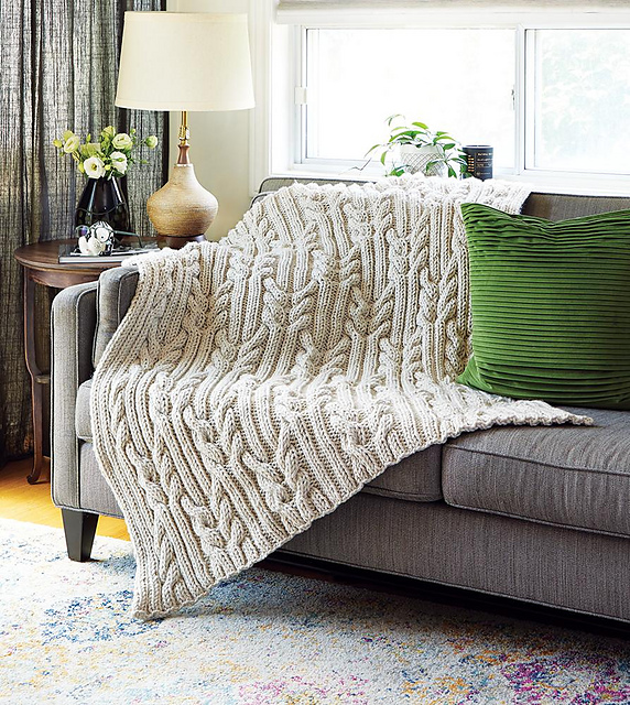 Cables and Ribs Blanket