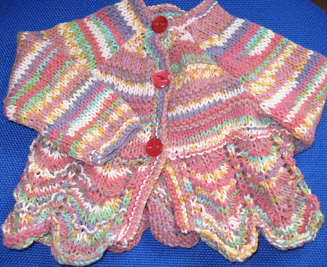 Ripple-hem Cardie with Round Neck or Shawl Collar