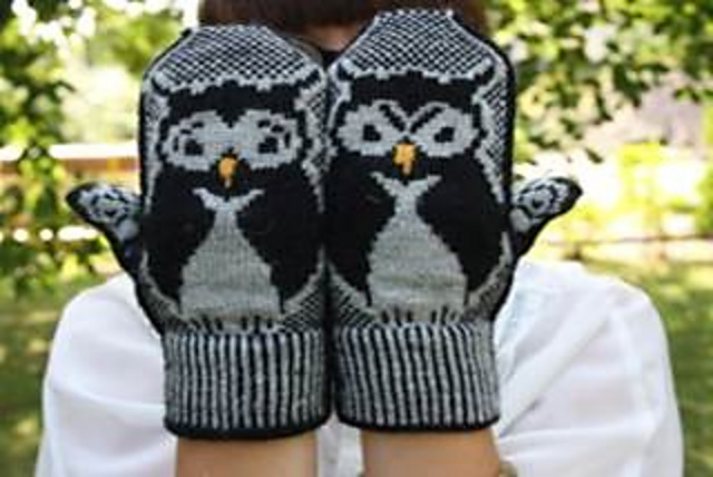 Moooody owl mittens