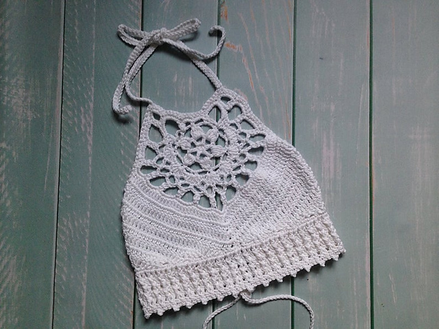 White Flower Halter Top