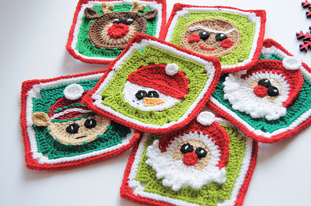 Santa Claus Christmas Blanket Squares