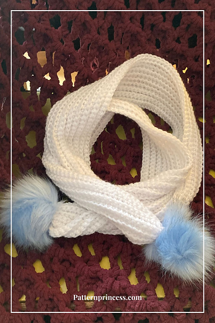 Easy Ribbed Pom Pom Scarf