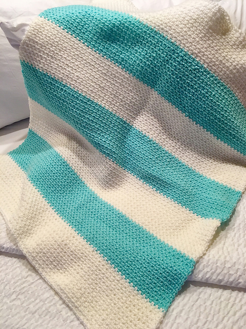 Beginner Linen Stitch Baby Blanket