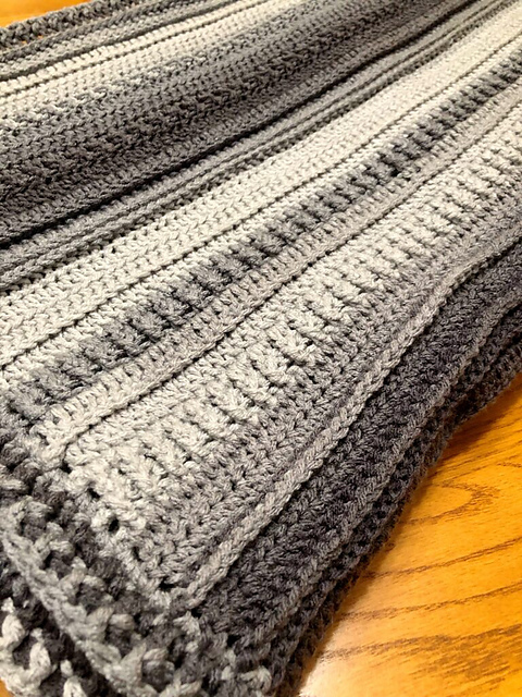 Textured Ombre Crochet Blanket