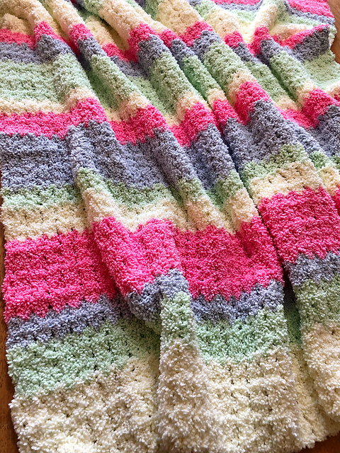 Cotton Candy Fluffy Blanket pattern by Pattern Princess