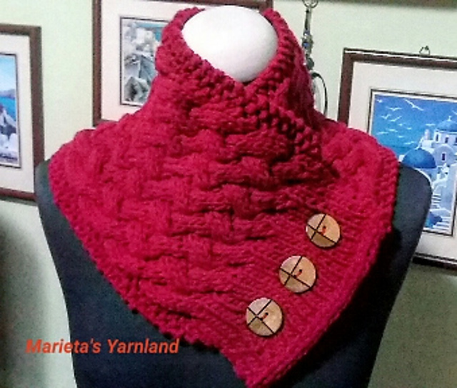 Neckwarmer Diagonal  Basketweave