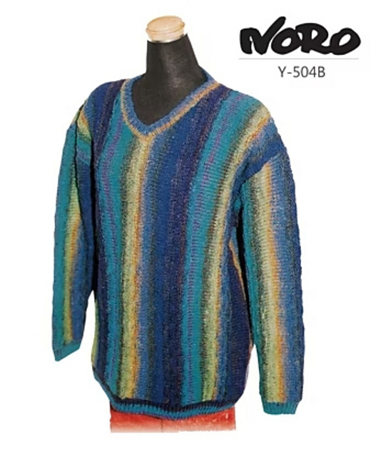 Striped V-Neck Pullover Y-504B
