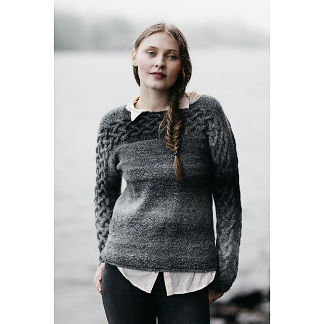 Women's sweater with cables