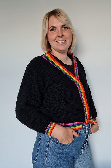 Rainbow Contrast Cardigan