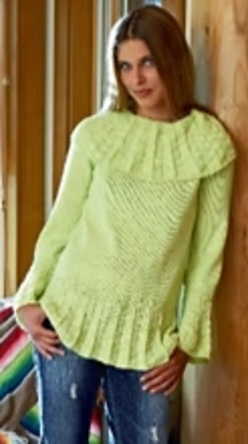Sweater with Pleated Flounce 6900