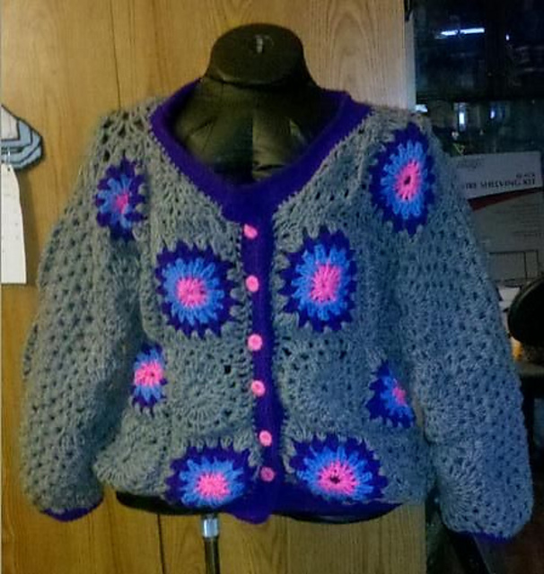 Granny Square Cardigan-Pullover Sweater