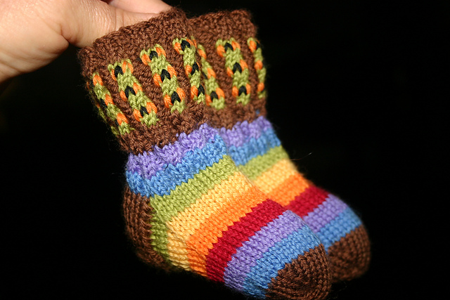 Rainbows and Swallowtail Caterpillars Booties