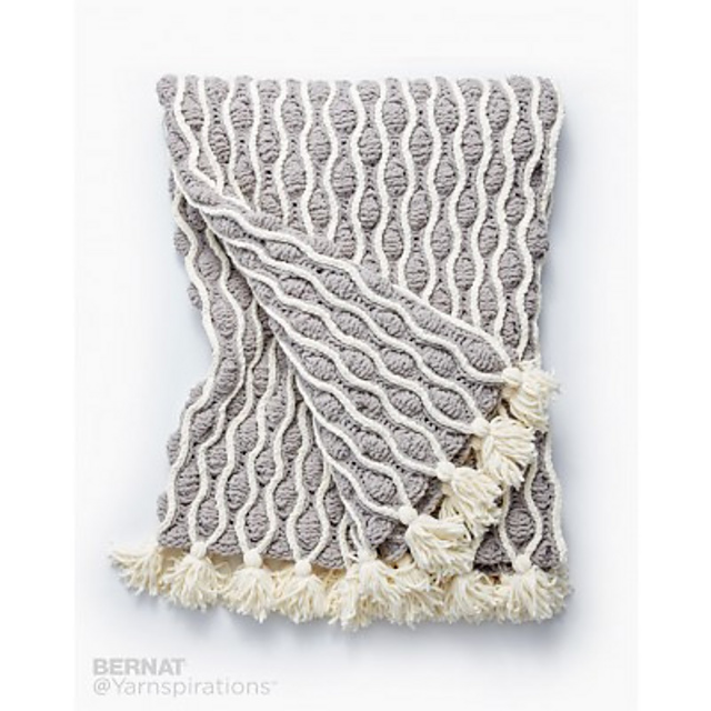 Trellis & Tassels Knit Afghan
