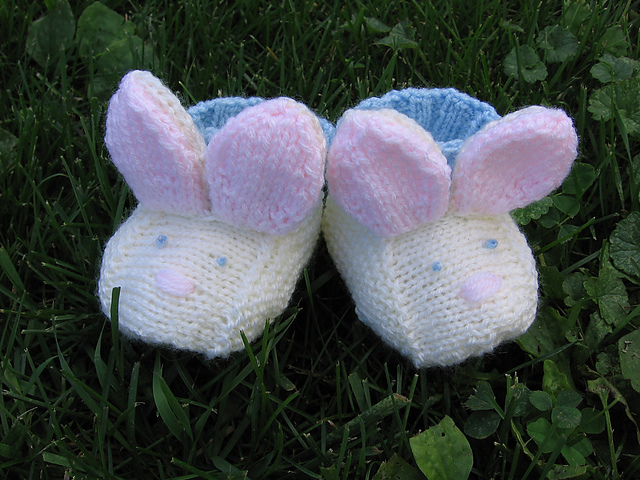 Knitted Bunny Booties