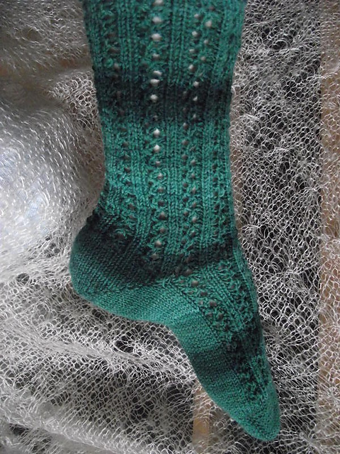 Toe-up Lacy Twist Socks