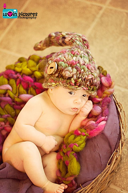 Cedric Tall Gnome Newborn Hat