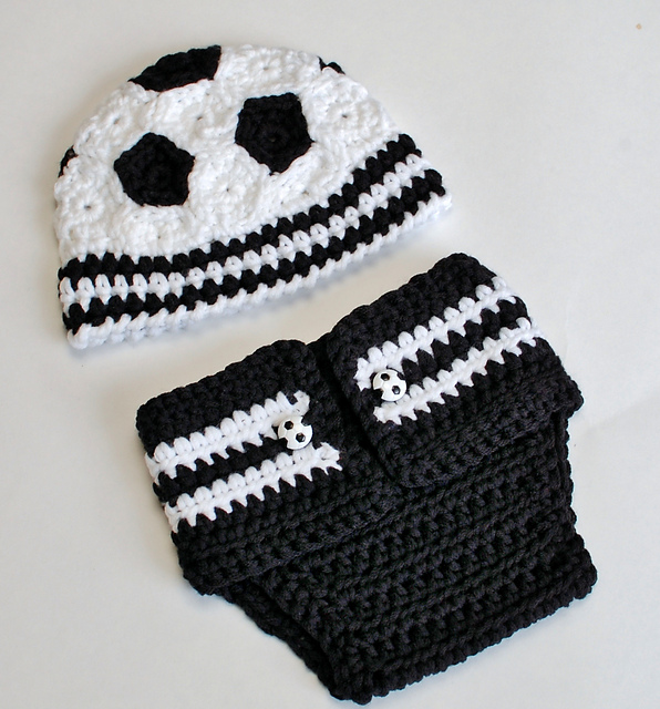 Newborn Soccer Hat and Diaper Cover