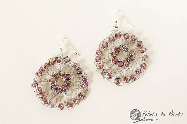 Beaded Medallion Wire Earrings
