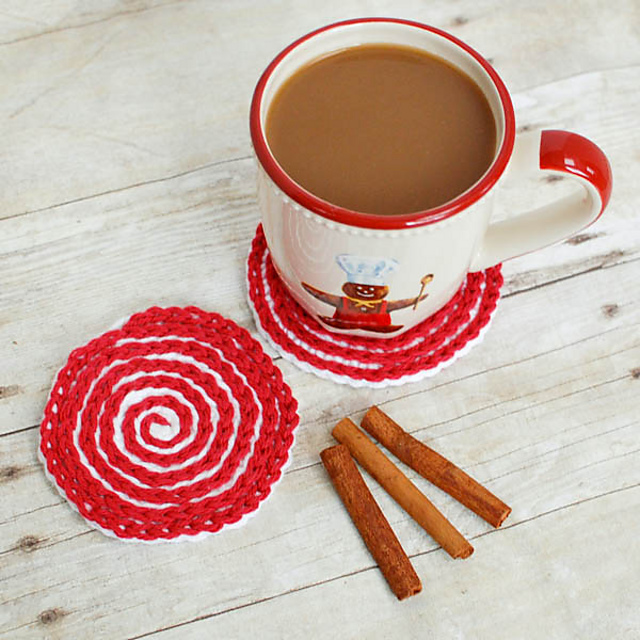Peppermint Swirl Coasters