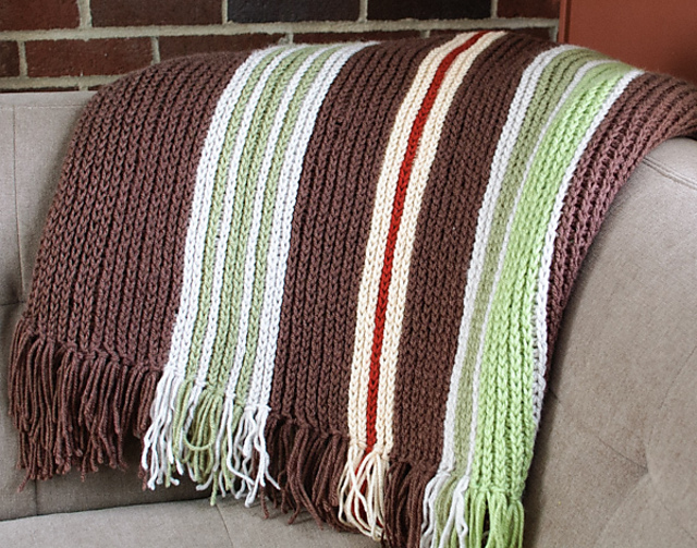 Vertical Striped Afghan