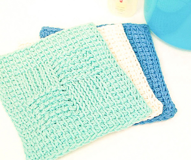 Tunisian Sampler Stitch Washcloth