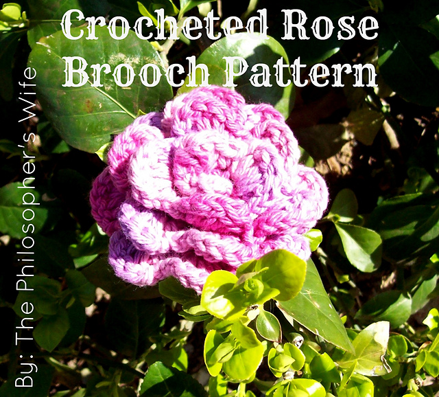 Crochet Rose Brooch