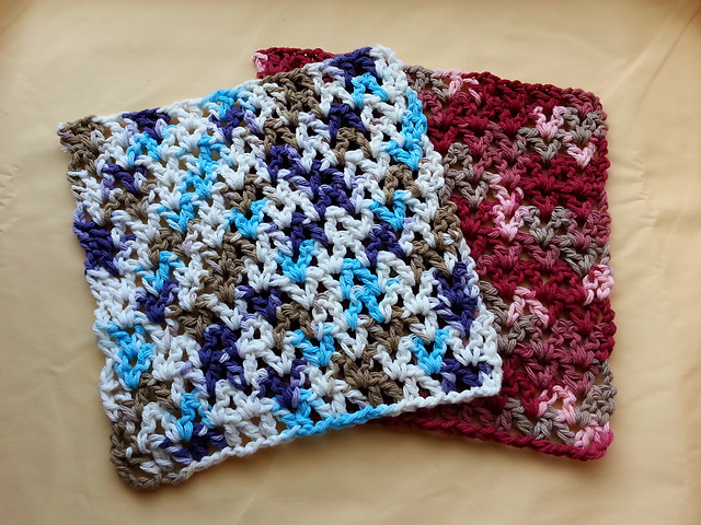 V-Stitch Crochet Dishcloth