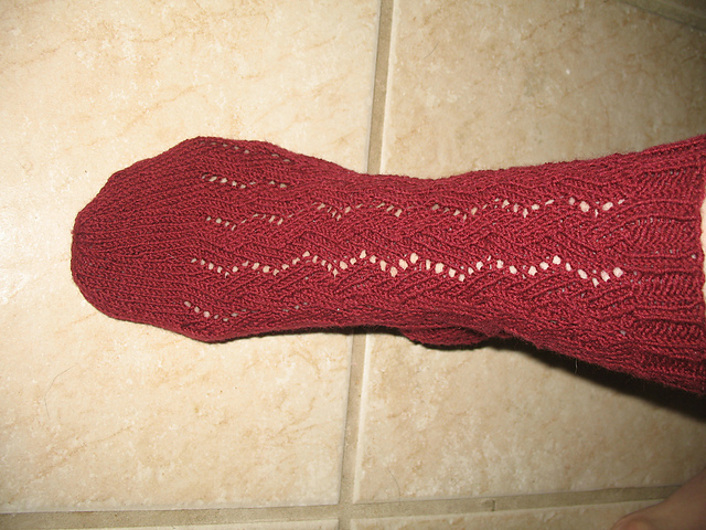 Lara's Herringbone Lace Socks