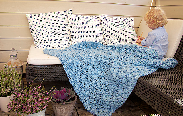 Chunky Star Blanket / Store stjernepledd