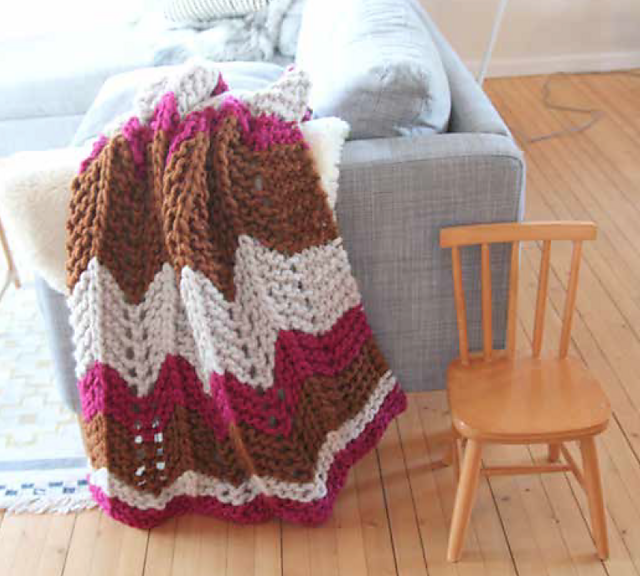 Chunky zig-zag Spread / Frossenpinn sikksakkpledd