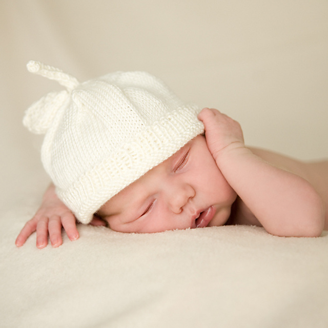 White Apple Baby Hat