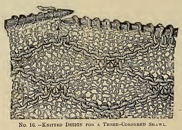 Knitted Design for a Three-Cornered Shawl