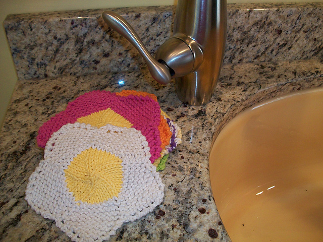 Small Flower Dishcloth or Washcloth 