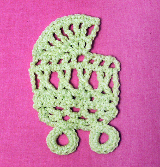 Crocheted pram motif