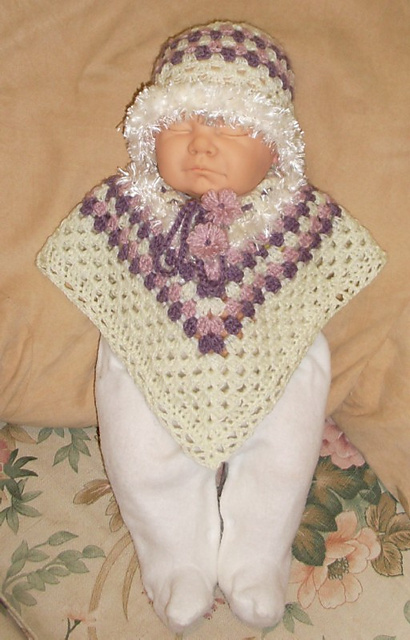 Newborn Baby Poncho Set