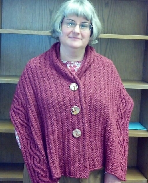 1164 Cabled Buttoned Wrap