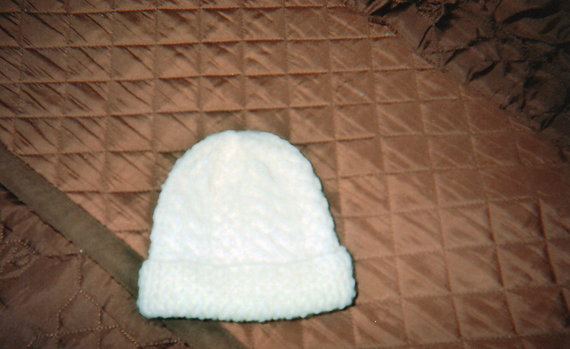 Seamless Newborn Aran Hat #1