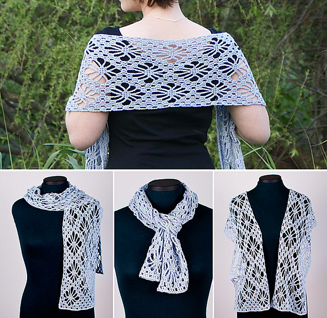 Diamond Flowers Scarf Wrap