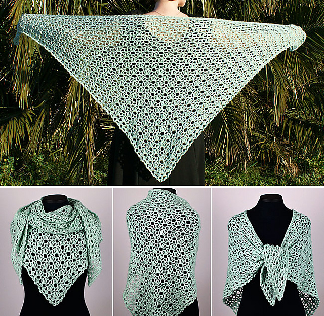 Climbing Eyelets Triangular Shawl