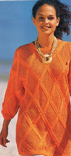 # 02 Pulli mit Netzmusterrauten