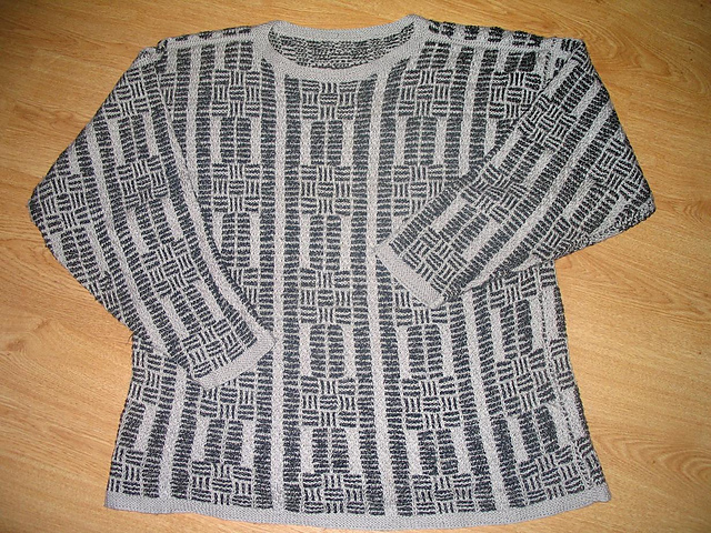 # 18 Herrenpulli mit Zopf/Strukturmuster