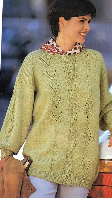 # 11 Lindgrüner Mustermixpullover