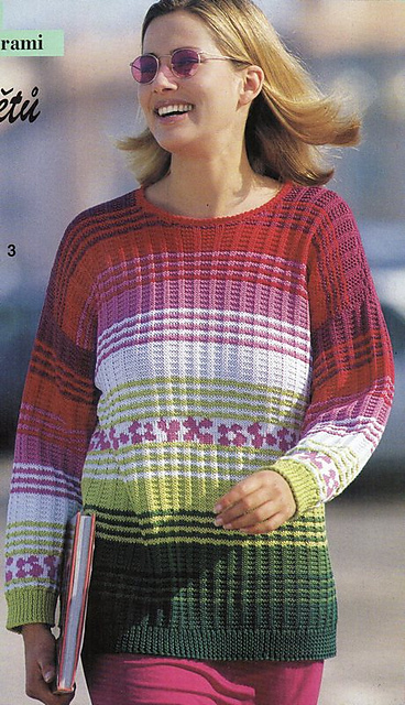 # 03 Gestreifter Pullover mit Jacquardstreifen