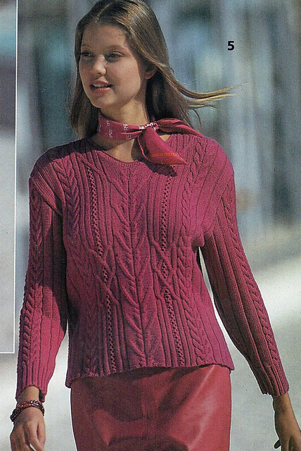 # 05 Zopfmusterpulli in Pink