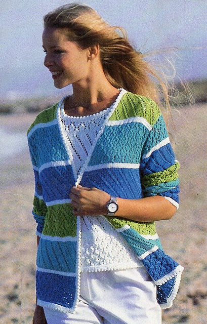 # 09 Twinset mit Ajourmustern (Jacke)