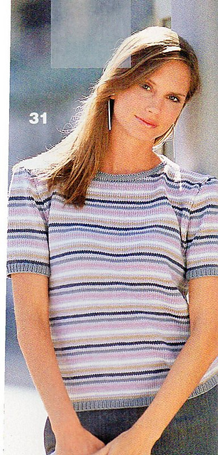 # 31 Twinset im Waben- und Streifenmuster (Pulli)