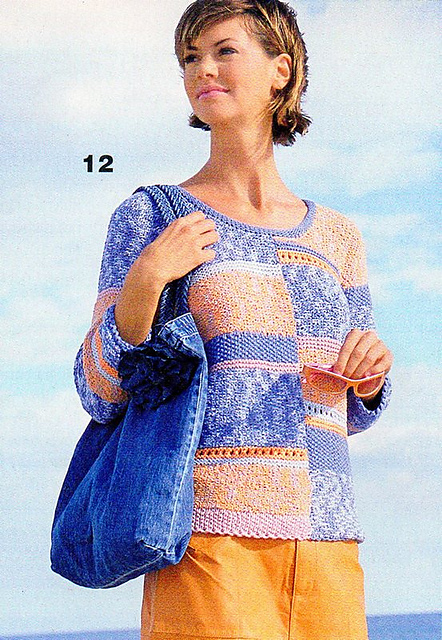 # 12 Pulli in Blau und Orange